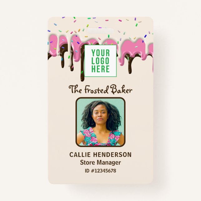 Badge Pâtisserie de glaçage Logo Entreprise Employé (Devant)