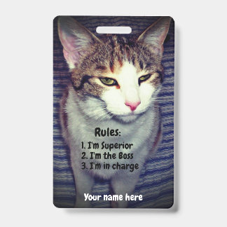 Badge Patron narcissique drôle chat