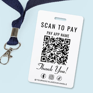 Badge Payer par code QR sur les médias sociaux