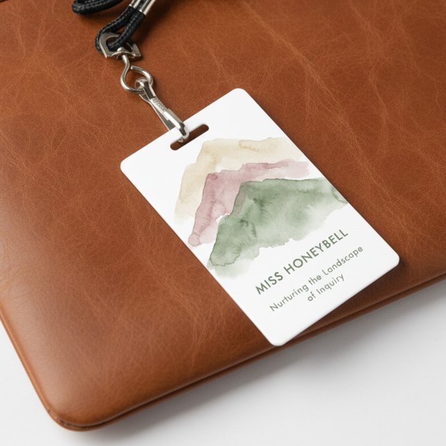 Badge Paysage de recherche Nom de citation de l'enseigna (Teacher Appreciation Name Badge Lanyard with Quote by Darling & May)