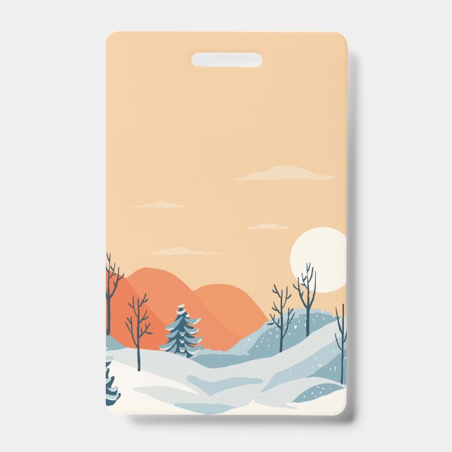Badge Paysage d'hiver arrière - plan (Avant)