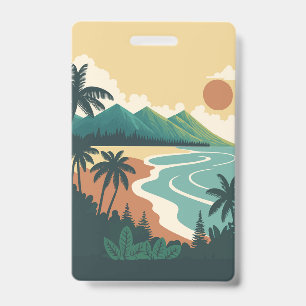 Badge paysage marin d'Hawaï
