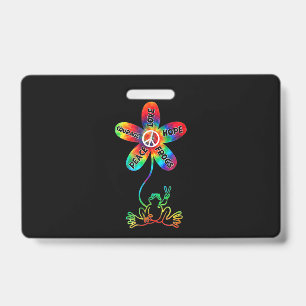 Badge Peace Courage Aimer Hope Frogs Hippie