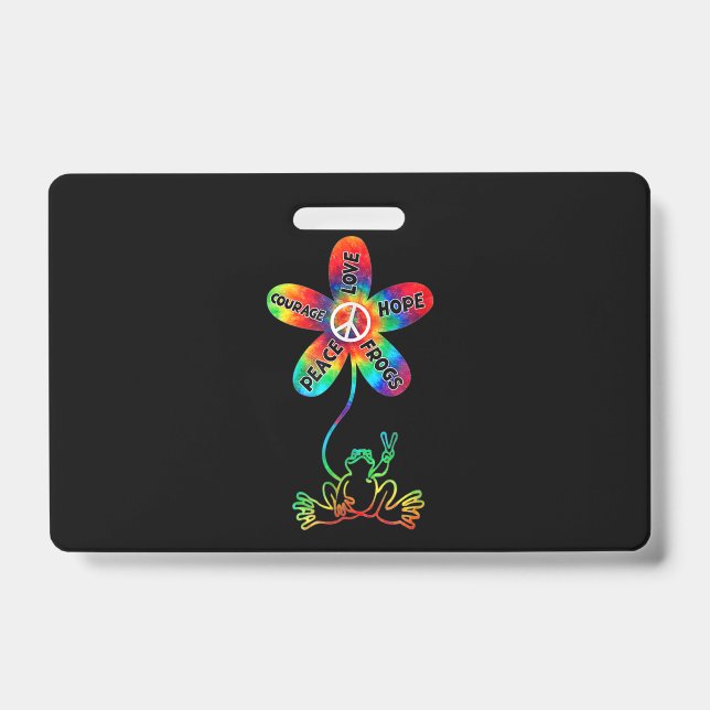 Badge Peace Courage Aimer Hope Frogs Hippie (Avant)