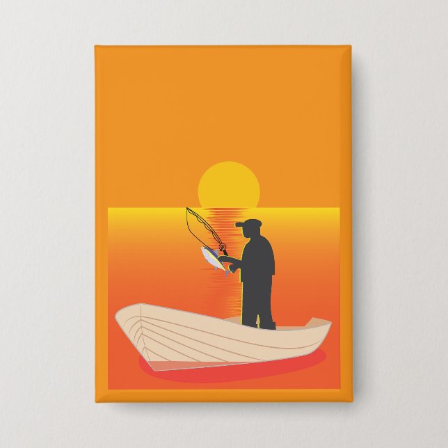 Badge Pêche au coucher ou lever du soleil (Recto)