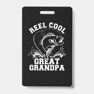 Badge Pêcheur Super Grand-Père Cool