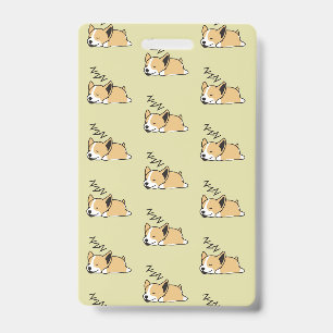 Badge Pembroke Welsh Corgi Amoureux du Chien Endormi ZZZ