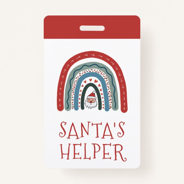 Badge Père Noël Helper Holiday, événement (Dos)