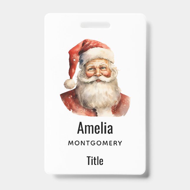 Badge Père Noël Noël rétro Christmas (Avant)