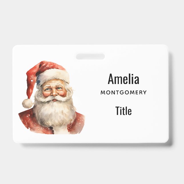 Badge Père Noël Noël rétro Christmas (Avant)