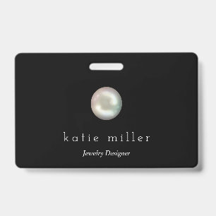 Badge Perle noire brillante Concepteur de bijoux