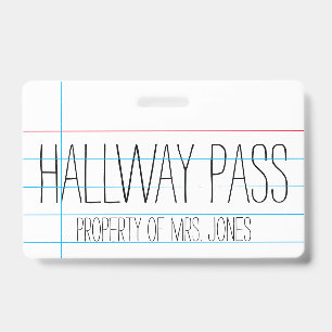 Badge Permis de couloir - Enseignant