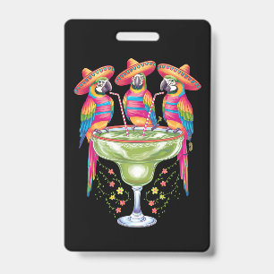 Badge Perroquet Cinco De Mayo Drôle Boire Mexicain Fiest
