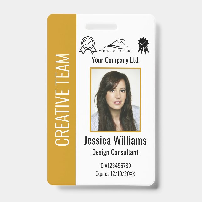 Badge Personalized Corporate Employee ID Mustard Yellow (Avant)