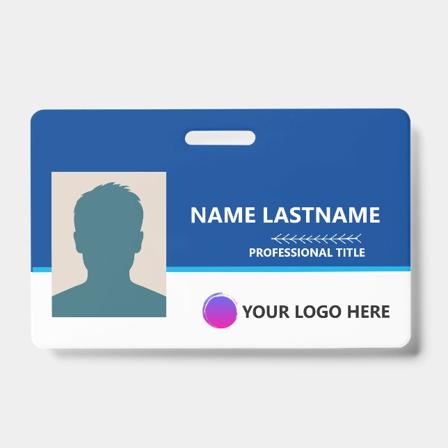 Badge Personalized Employee ID Card - Photo, Barcode, (Avant)
