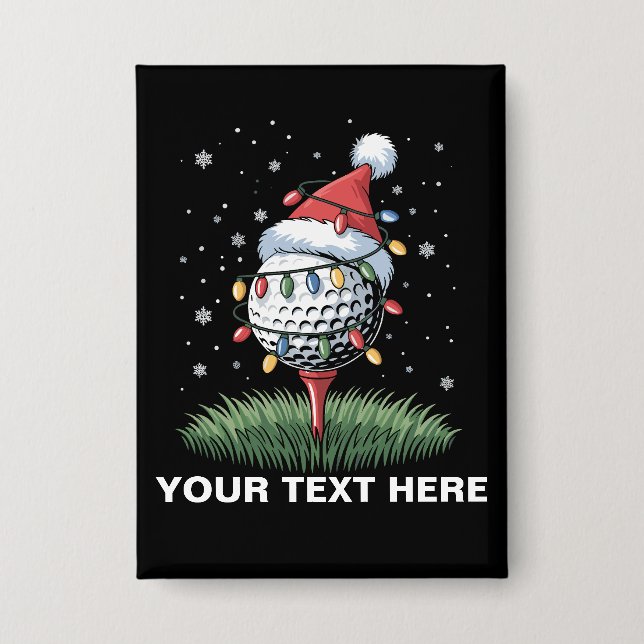 Badge Personalized Golf Ball Christmas Tree Santa Hat  (Recto)