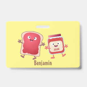 Badge Personnages de dessin animé drôles de pain et de c