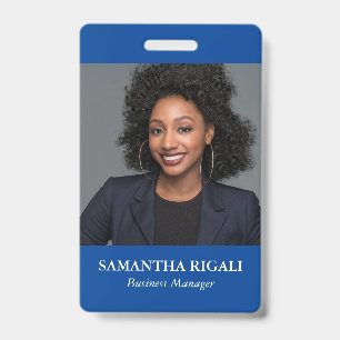Badge personnalisable Photo Bleu