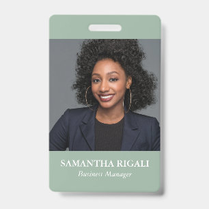 Badge personnalisable photo Sage Green