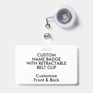 Badge personnalisé 3,38" et clip de ceinture rétra