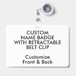 Badge personnalisé 4" x 6" avec clip de ceinture r