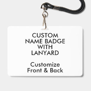Badge personnalisé 4" x 6" avec cordon vierge