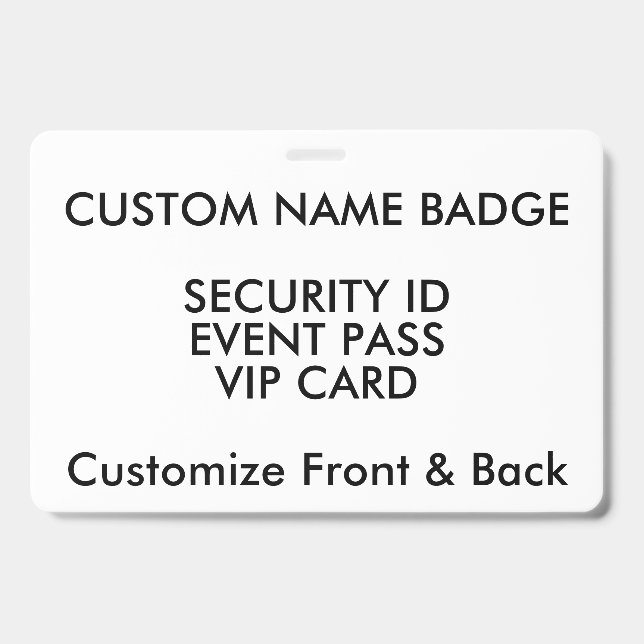 Badge personnalisé 4" x 6" avec nom, modèle de car (Avant)