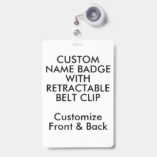 Badge personnalisé 6" x 4" & Clip de ceinture rétr