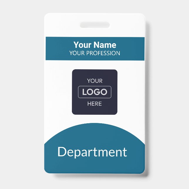 Badge personnalisé avec code-barres et logo d'entr (Avant)