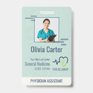 Badge personnalisé avec logo et photo d'employé d'