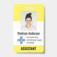 Badge personnalisé avec logo et photo d'employé d'