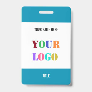 Badge personnalisé avec logo ou photo et titre de 