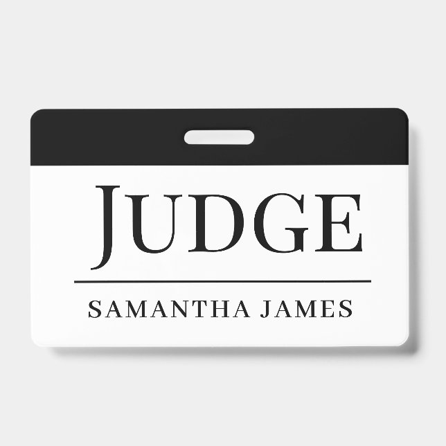 Badge Personnalisé avec Nom du Juge (Avant)