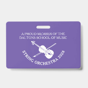 Badge personnalisé avec nom pour orchestre à corde