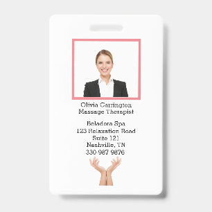 Badge personnalisé avec photo, code-barres, logo e