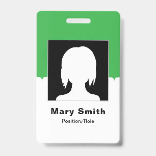 Badge personnalisé avec photo d'employé, code QR,