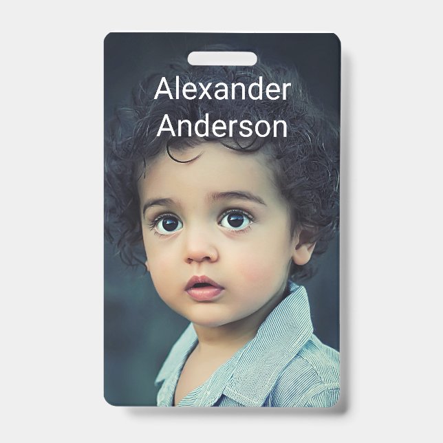 Badge personnalisé avec photo d'enfant (Avant)