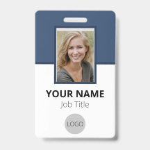 Badge personnalisé avec photo et code barre du nom