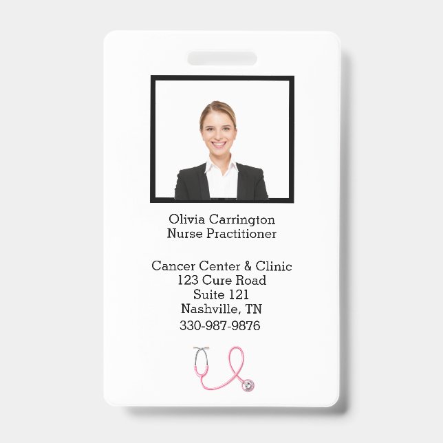 Badge personnalisé avec photo et code-barres pour  (Avant)