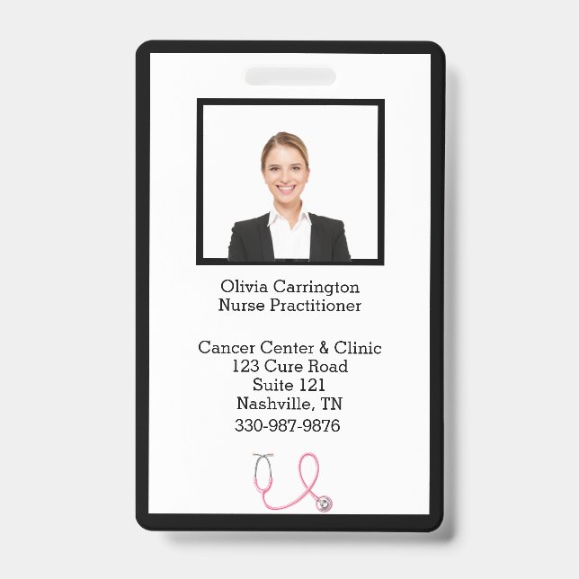 Badge personnalisé avec photo et code-barres pour  (Avant)