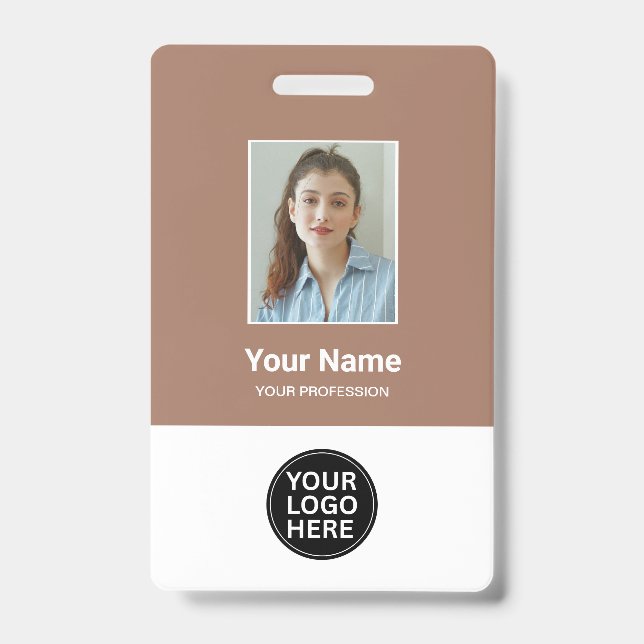 Badge personnalisé avec photo et logo de l'employé (Avant)