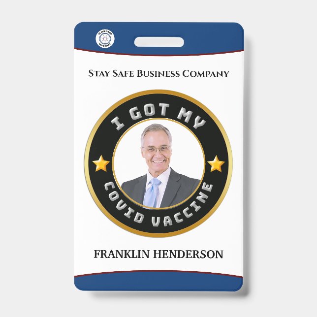 Badge personnalisé avec photo et logo de l'employé (Avant)