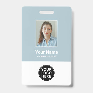 Badge personnalisé avec photo et logo d'employé bl