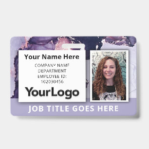 Badge personnalisé avec photo et nom de l'employé