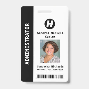 Badge personnalisé avec photo, nom, code-barres et