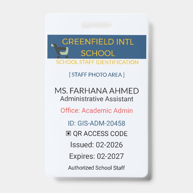 Badge Personnalisé Badge Enseignant | Sécurisé (Avant)