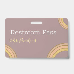 Badge personnalisé Boho Rainbow Hall Pass