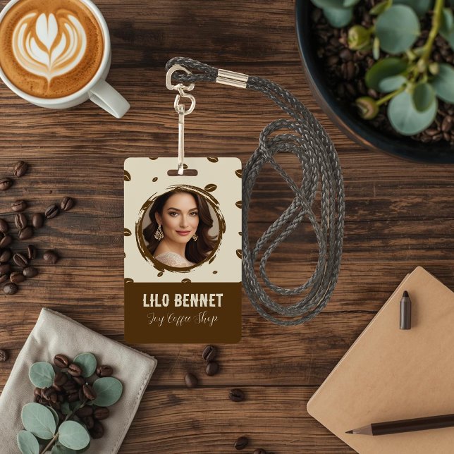 Badge personnalisé de café avec QR Code | Cozy Cof (Créateur téléchargé)