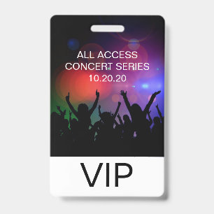 Badge personnalisé de concert sur mesure VIP tout