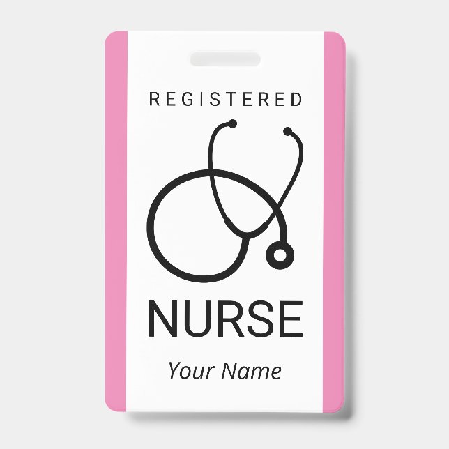 Badge personnalisé d'infirmière avec image de stét (Avant)